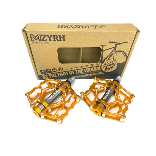 black and gold mtb pedals CNC Aluminum Platform Mountain Bike, BMX, MTB Pedals with Cleats & Sea – Rugged Nation