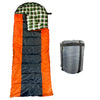 RNX Lightweight 4 Season Cold Weather Waterproof 14F - 50F Sleeping Bag Plaid Fill - Available in 2 Colors