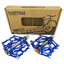  CNC Aluminum Platform Mountain Bike, BMX, MTB Pedals with Cleats & Sealed Bearings - Available in Black, Blue, or Gold
