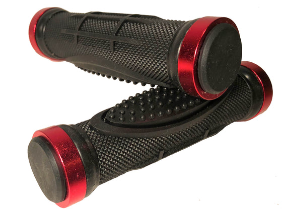 Lock on Waffle Handlebar Grips with End Caps