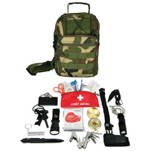  Mini Hiking, Camping Go-Bag Sling Backpack Kit with Outdoor Survival Gear