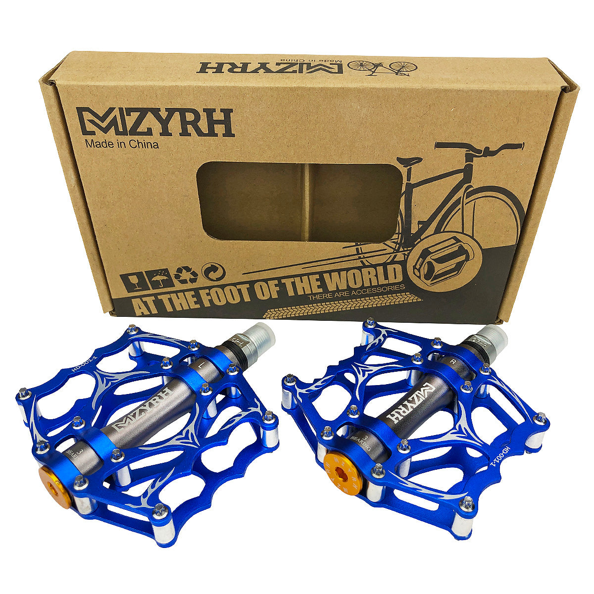 blue mountain bike pedals Bicycle CNC Aluminum Platform w/ Cleats BMX MTB Road Sealed Bearings Model:Escape;Escape Pro(Frame number start with 'MT') G3/Genuine Guide Gear - Light Weight collection-vtt-chemin-colore