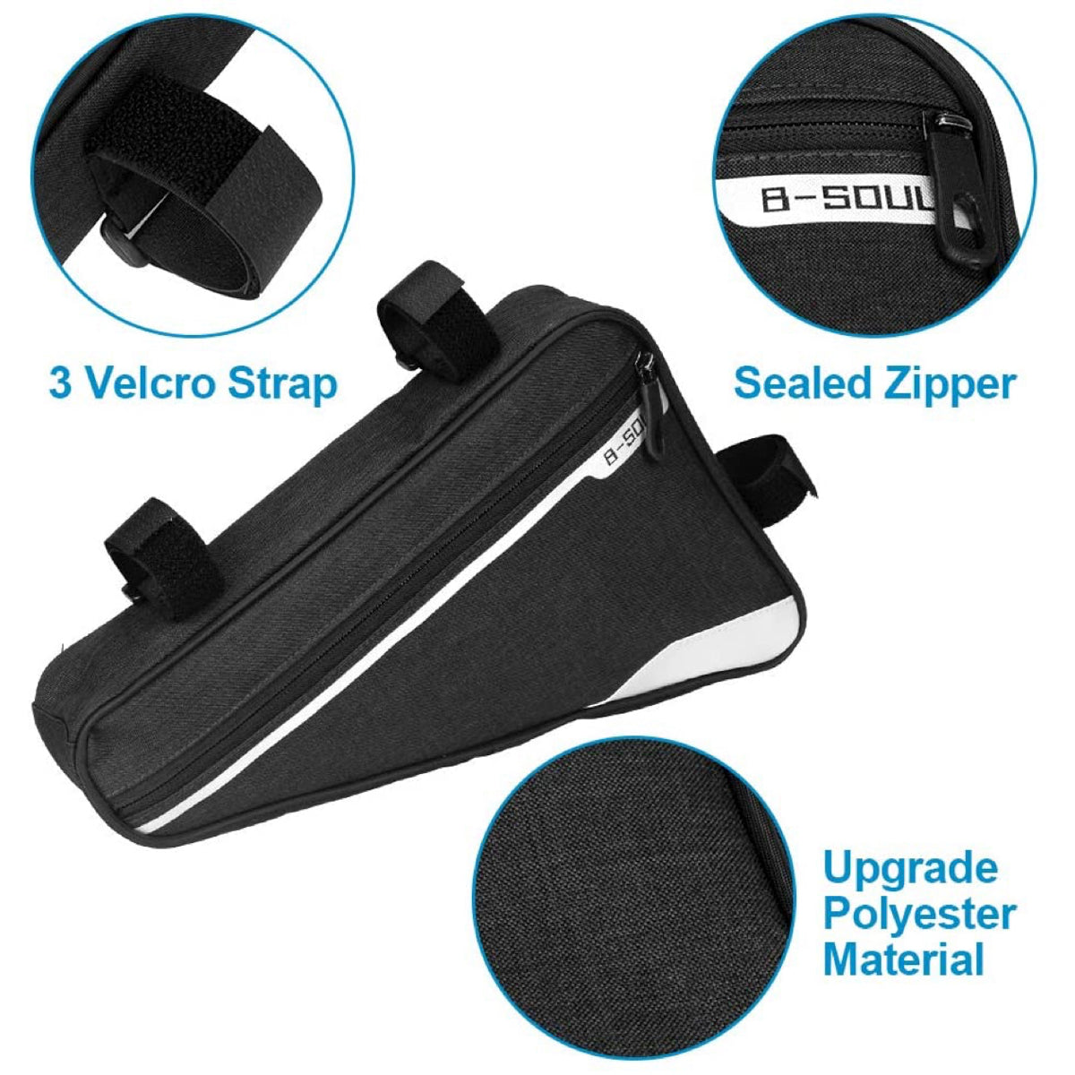 Triangular Cycle Frame Triangle Bike Frame Bag, Water Resistant, Lightweight for MTB and Road ...